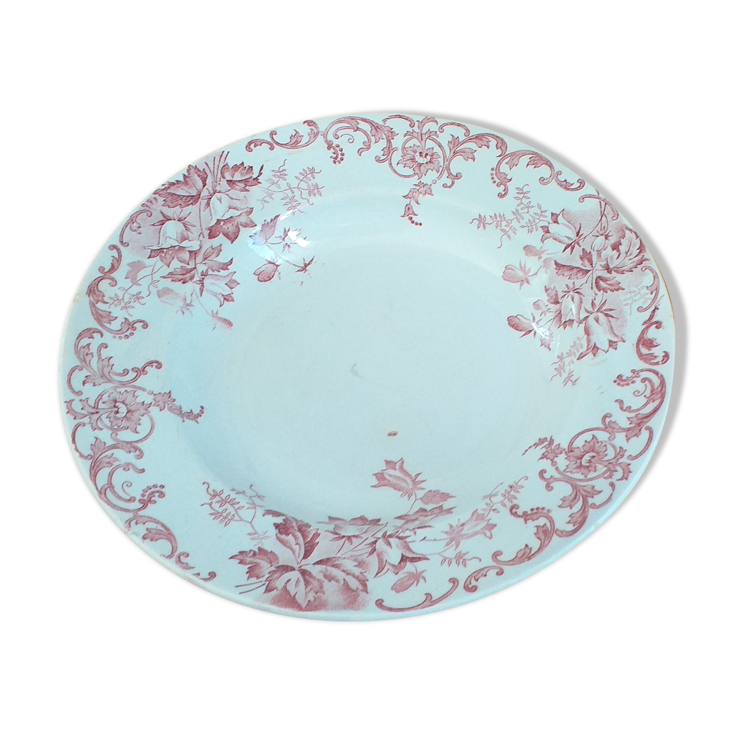 Hollow porcelain plate of St Amand and Hamage model Campanule