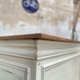 Bank counter furniture in patinated wood, circa 1900