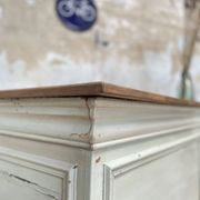 Bank counter furniture in patinated wood, circa 1900