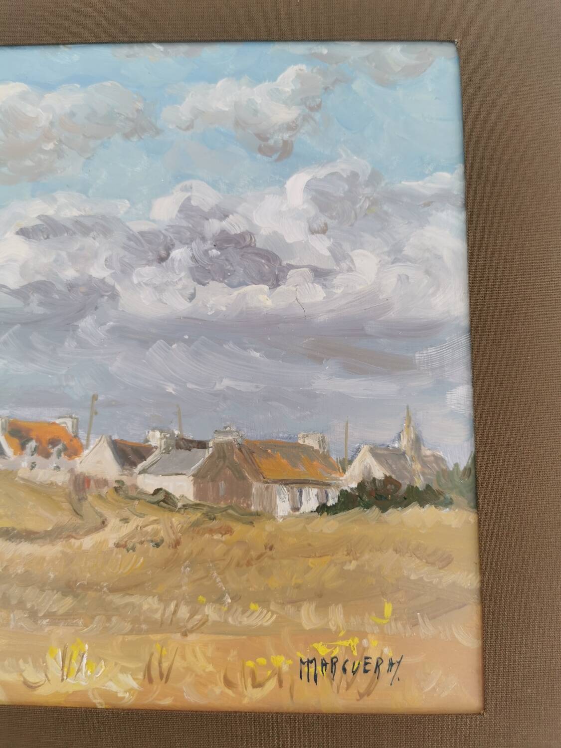 Oil painting Tronoën Penmarc'h Brittany signed Michel Margueray 1982