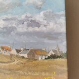 Tableau huile Tronoën Penmarc'h Bretagne signée Michel Margueray 1982