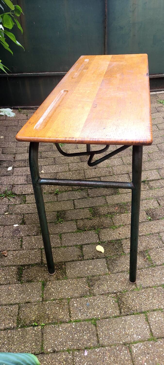 Vintage 60s school table in wood and metal