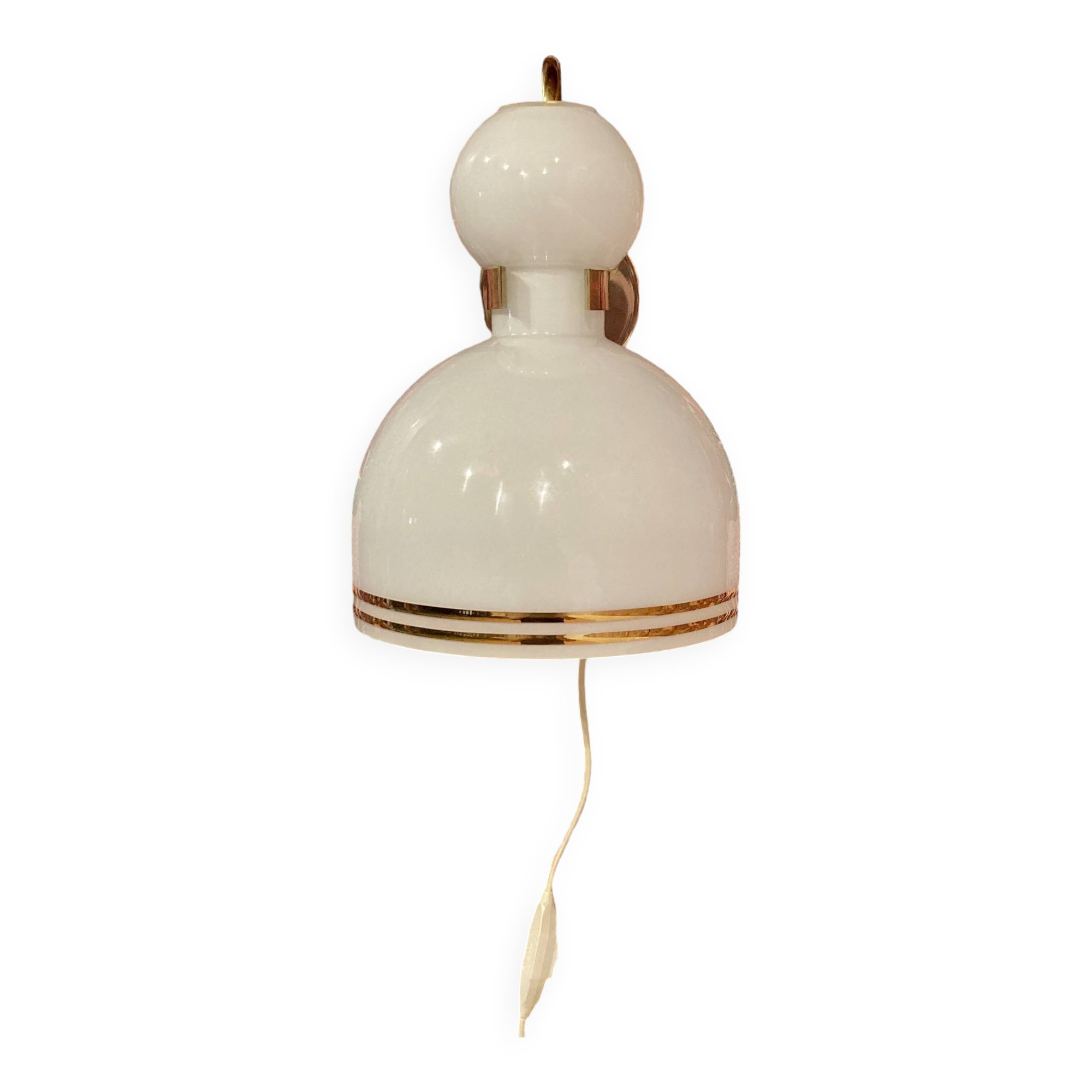 Grande applique verre et métal Design scandinave 1960.