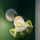 Vintage green frosted glass tulip wall light