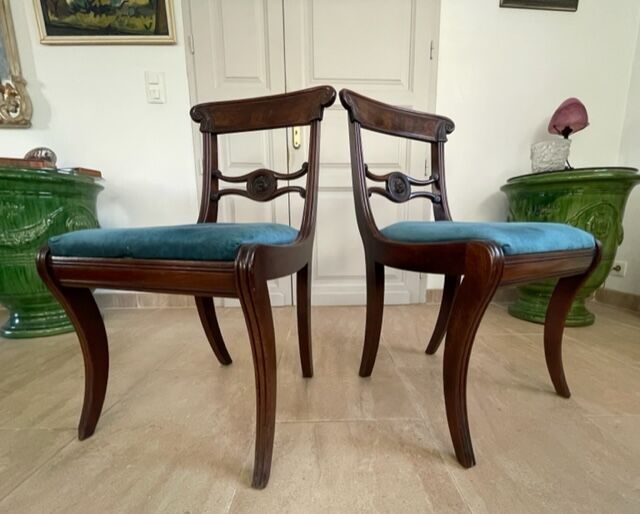 Pair of mahogany chairs XIXth century