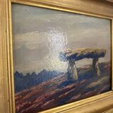 Huile 19e et cadre doré
