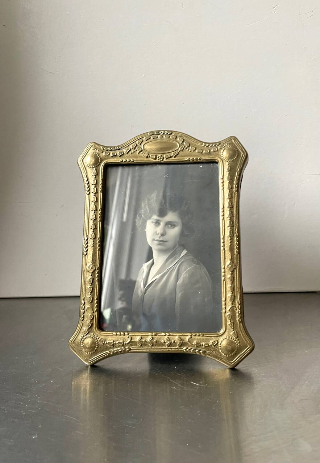 Antique metal frame  18 cm  x 13.5  cm