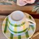 Two yellow and green Moulin des Loups Glasgow teacups
