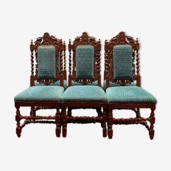 Ensemble de 6 chaises de style Louis XIII