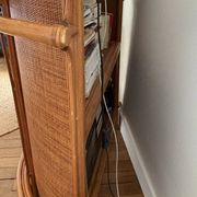 Vintage bar cabinet in rattan and woven cane – 1970s