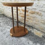 Walnut and copper pedestal table