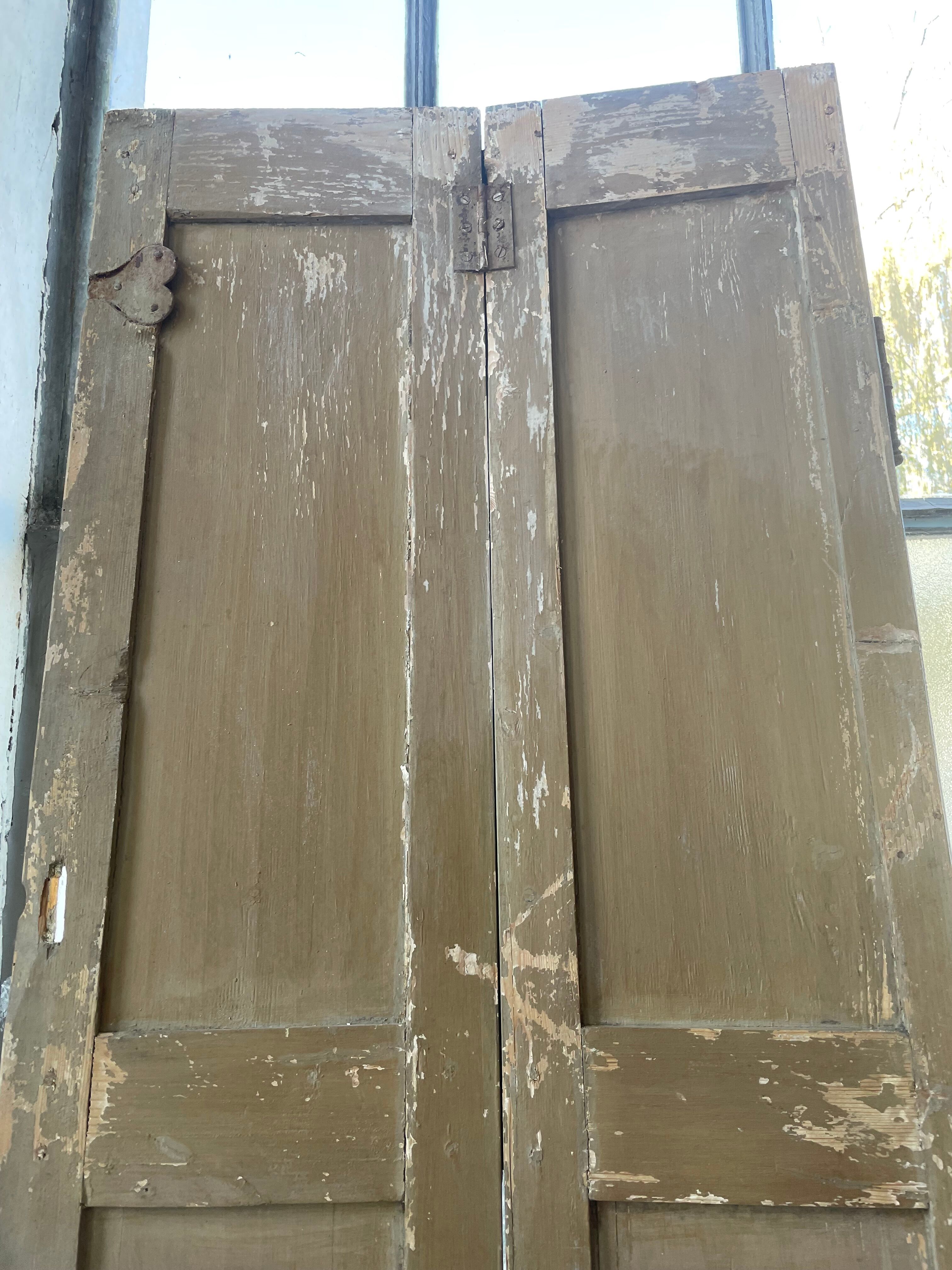 Trio of shutters louvers patina blue gray