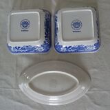 3 plats raviers Villeroy & Boch  faïence ancienne  366112 Burgenland Bleu