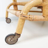 Vintage rattan bamboo serving tray 1960