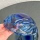 Bol décoratif en verre de Murano "Bullicante" bleu, objet de collection vintage