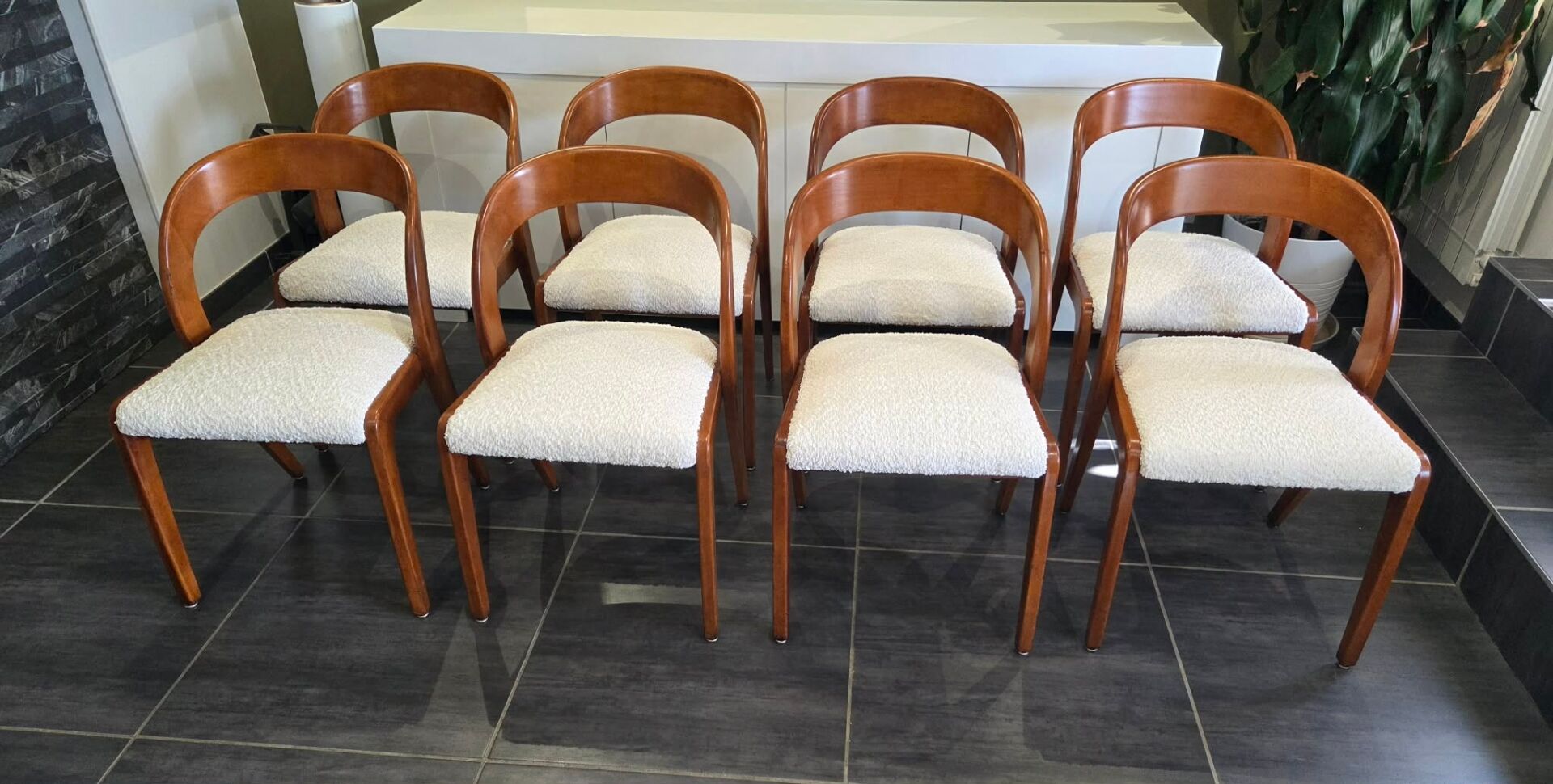Set of 8 vintage Baumann Gondole chairs, 1960s.