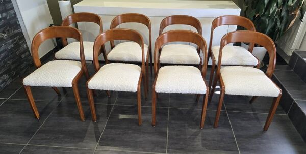 Lot de 8 chaises vintage Baumann modèle Gondole, années 1960