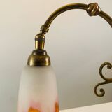 Lampe de bureau ancienne - Tulipe pâte de verre signé Muller Frères