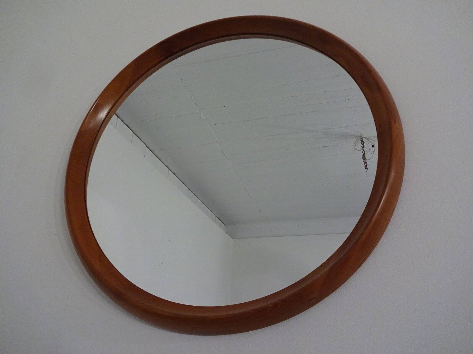 Large teak mirror by Bernhard Pedersen for Viby J. Møbelfabrik, Denmark, 1960s.