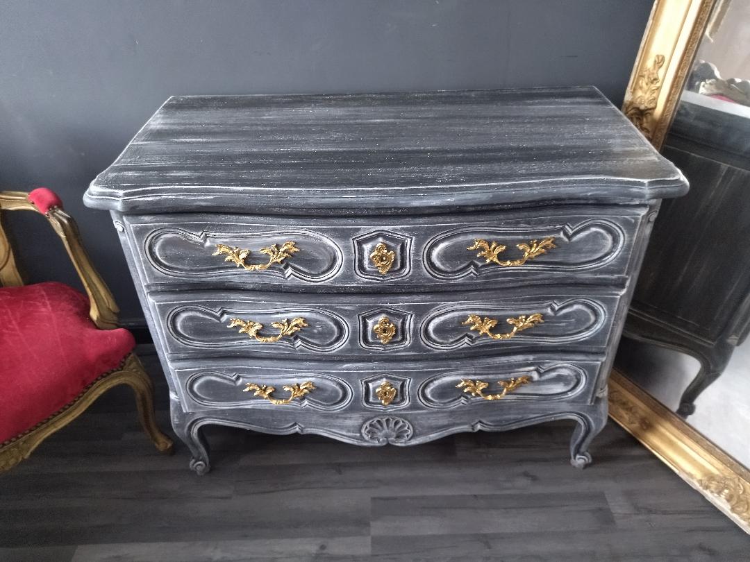 Louis XV style patinated chest of drawers