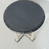 Pearly side table with twisted feet