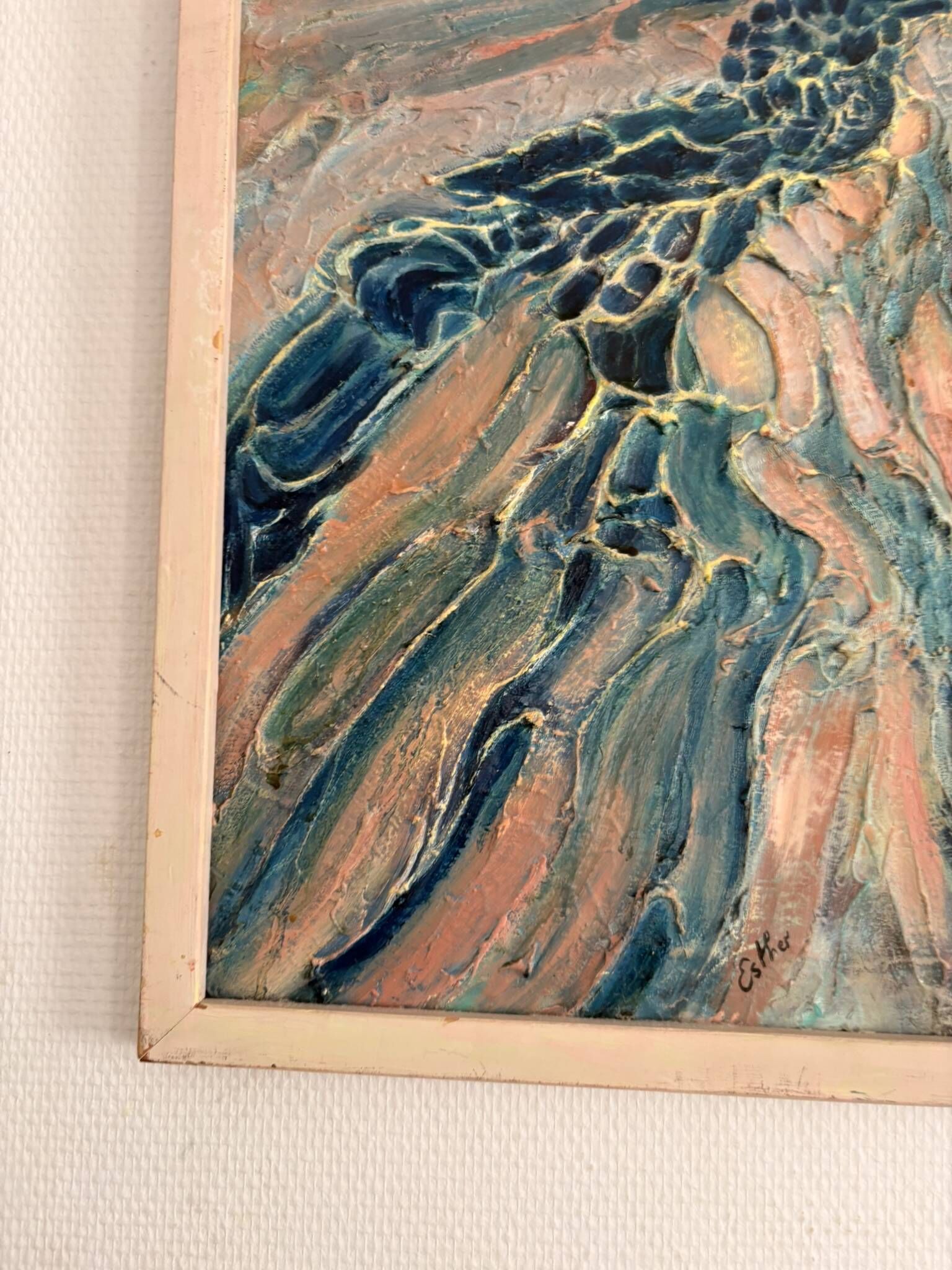 Tableau Peinture Expressionniste Impasto Marine Mer Rivière  Deloison