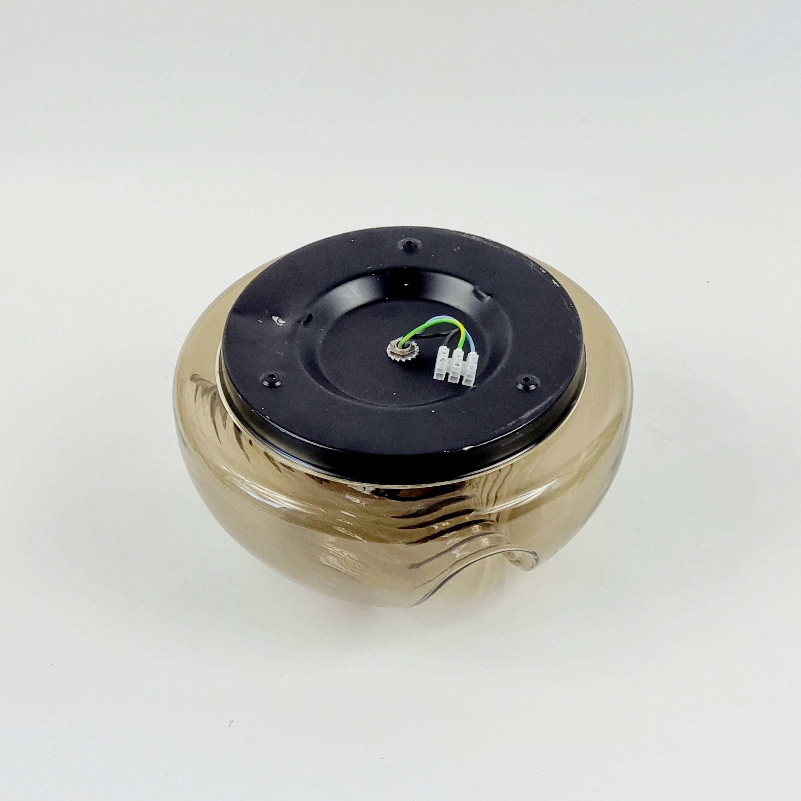 Space Age 'Wave'/'Futura' Glass Ceiling Light by Koch & Lowy for P&P, 1970s