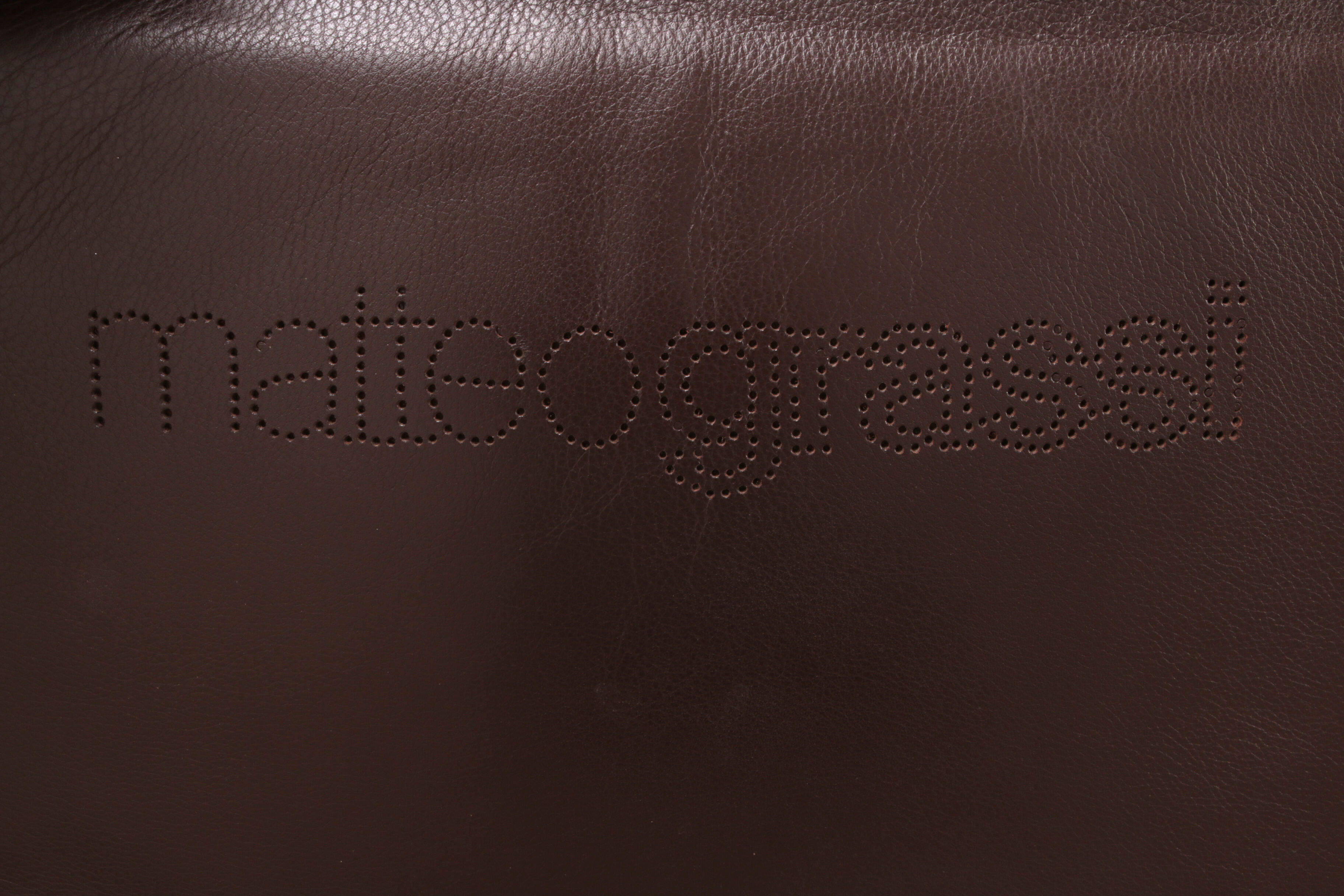 Tito Agnoli for Matteo Grassi leather dining table and six chairs