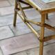 Rattan and ceramic coffee table leduc vallauris