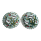 Duo of plates in barbotine decorated with two birds on a fruit tree
