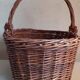 Panier ovale en osier vintage