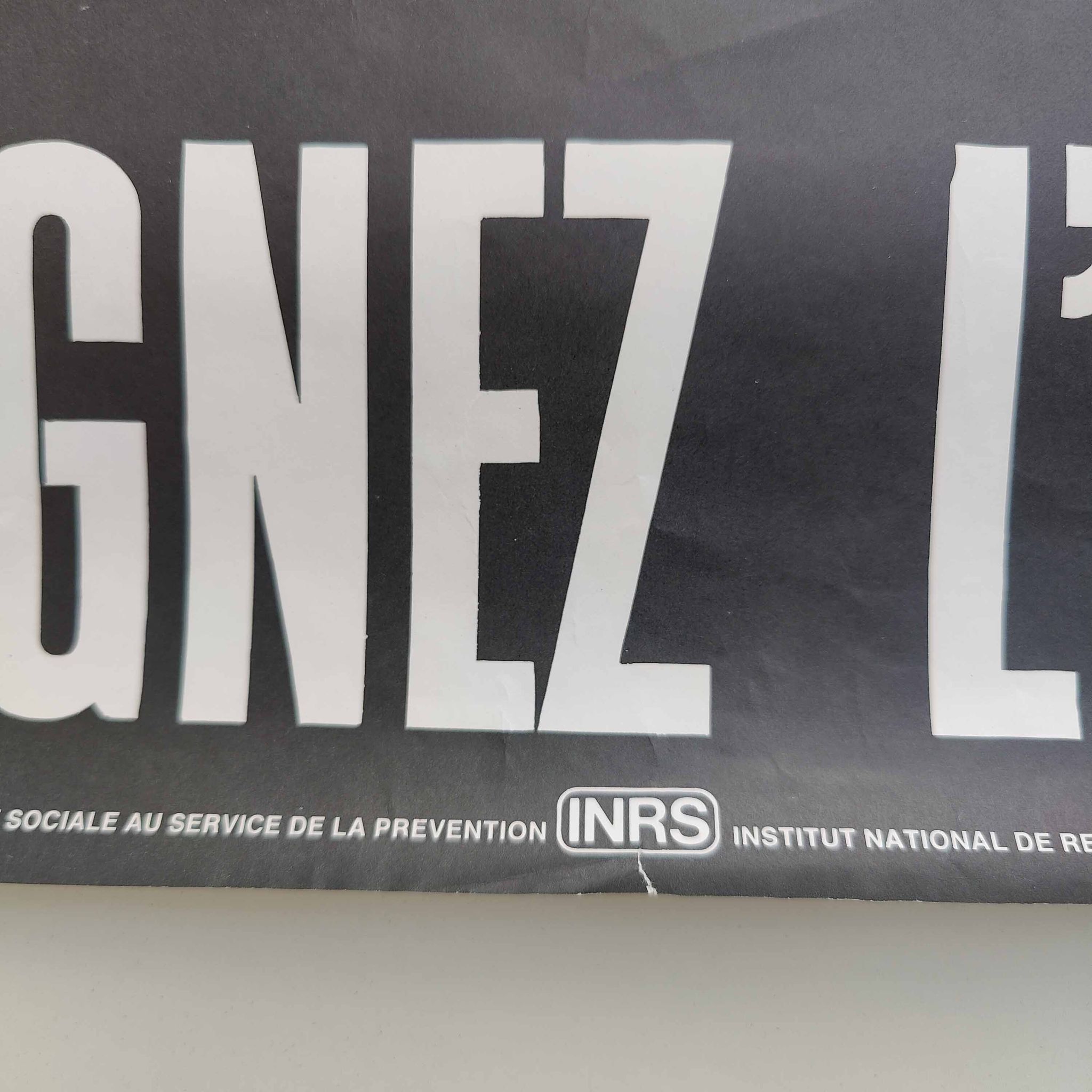 Vintage poster INRS 1981 graphics Chadebec