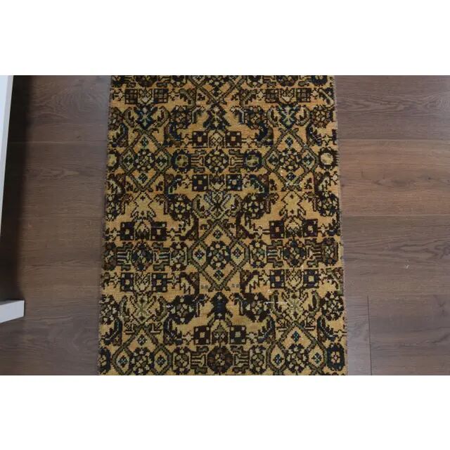 1970s Vintage Turkish Oushak Handmade Wool Runner 58x282