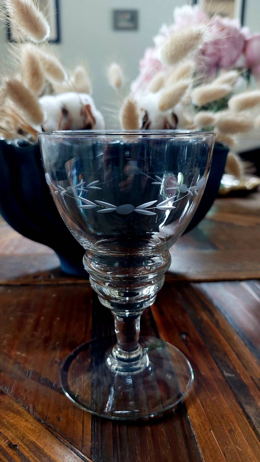 Set of 8 antique crystal glasses - 1940s-1950s