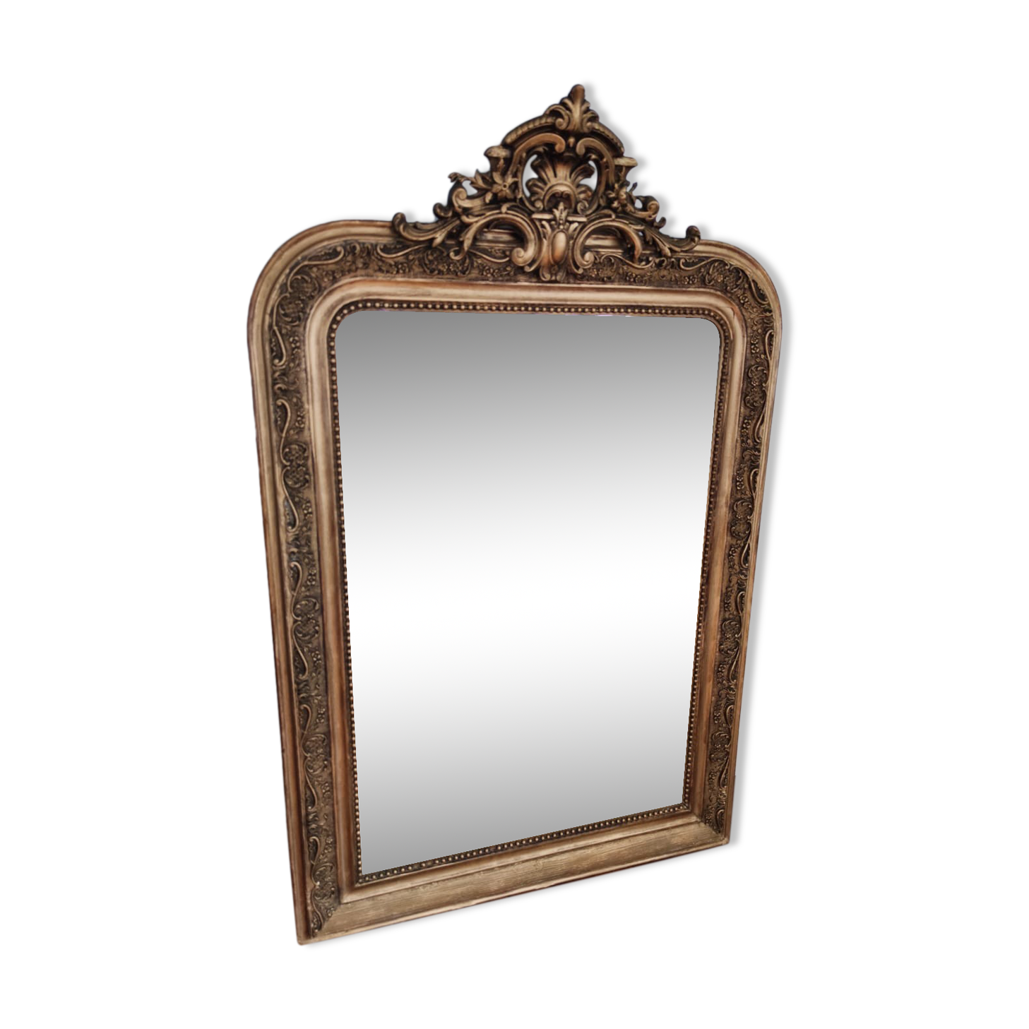 Ancient mirror with golden pediment - 117x76cm