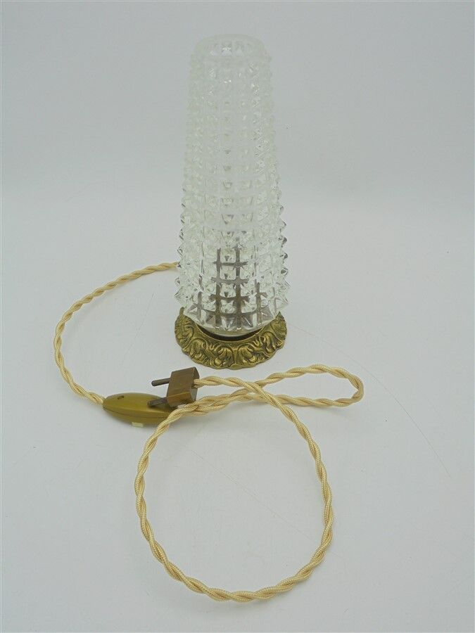 Glass and brass lamp