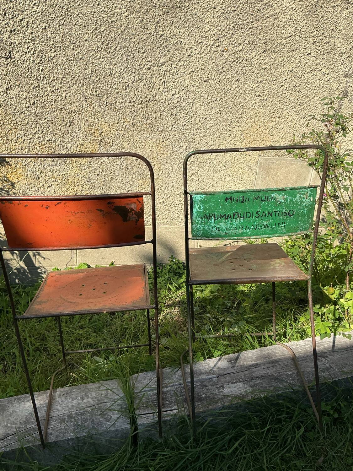 Paire chaises métal