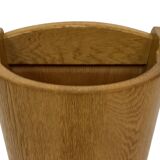 Porte-parapluie vintage en chêne, design de rangement minimaliste des années 60