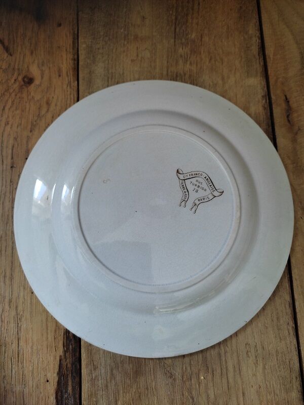 Flat plate iron earth Paris bird porcelain