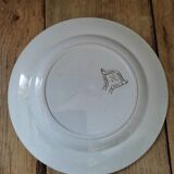 Assiette plate terre de fer Paris oiseau porcelaine