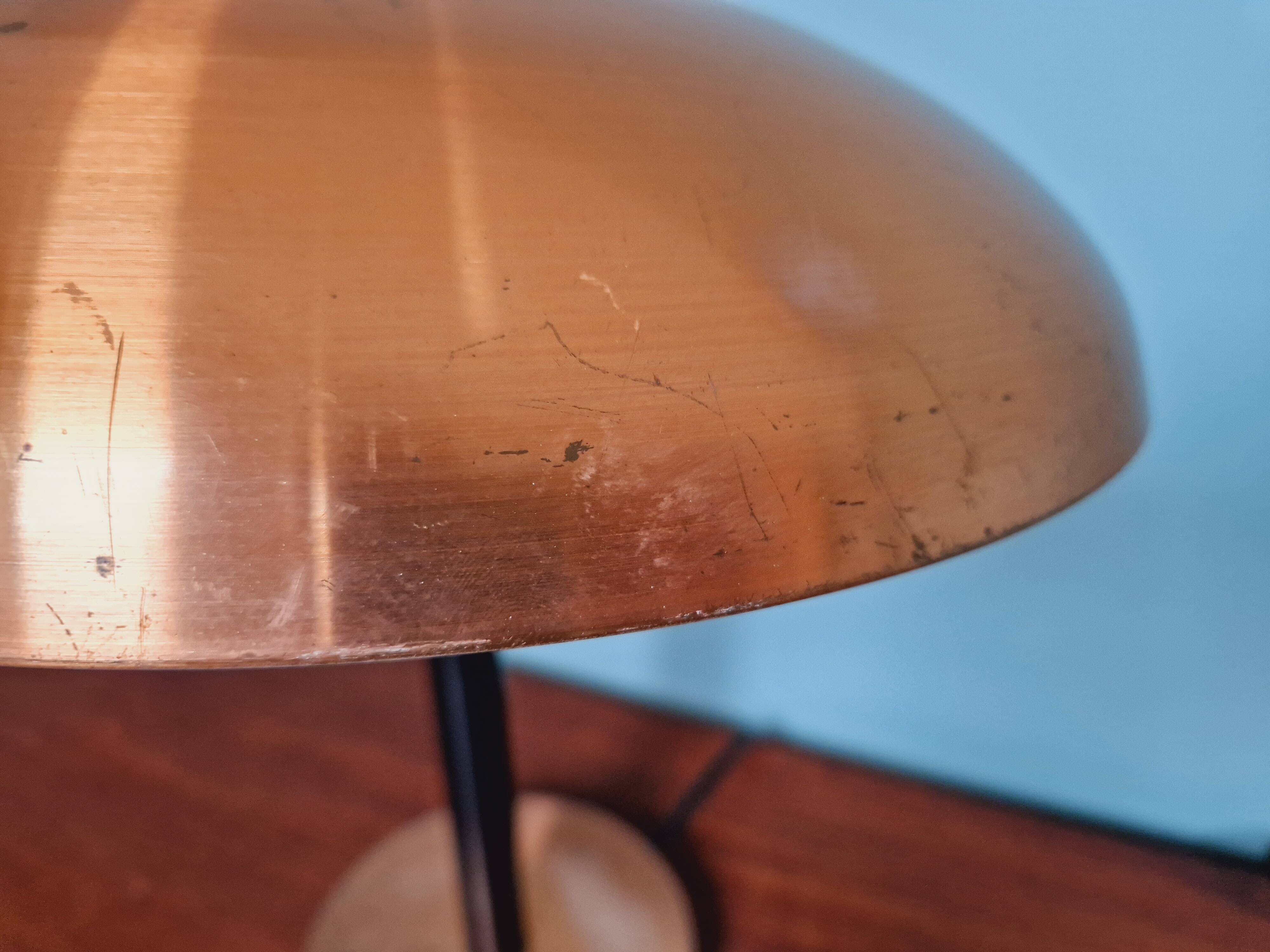 Large copper desk lamp, 1950s