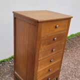 Commode meuble à tiroirs pied compas vintage- 1950s