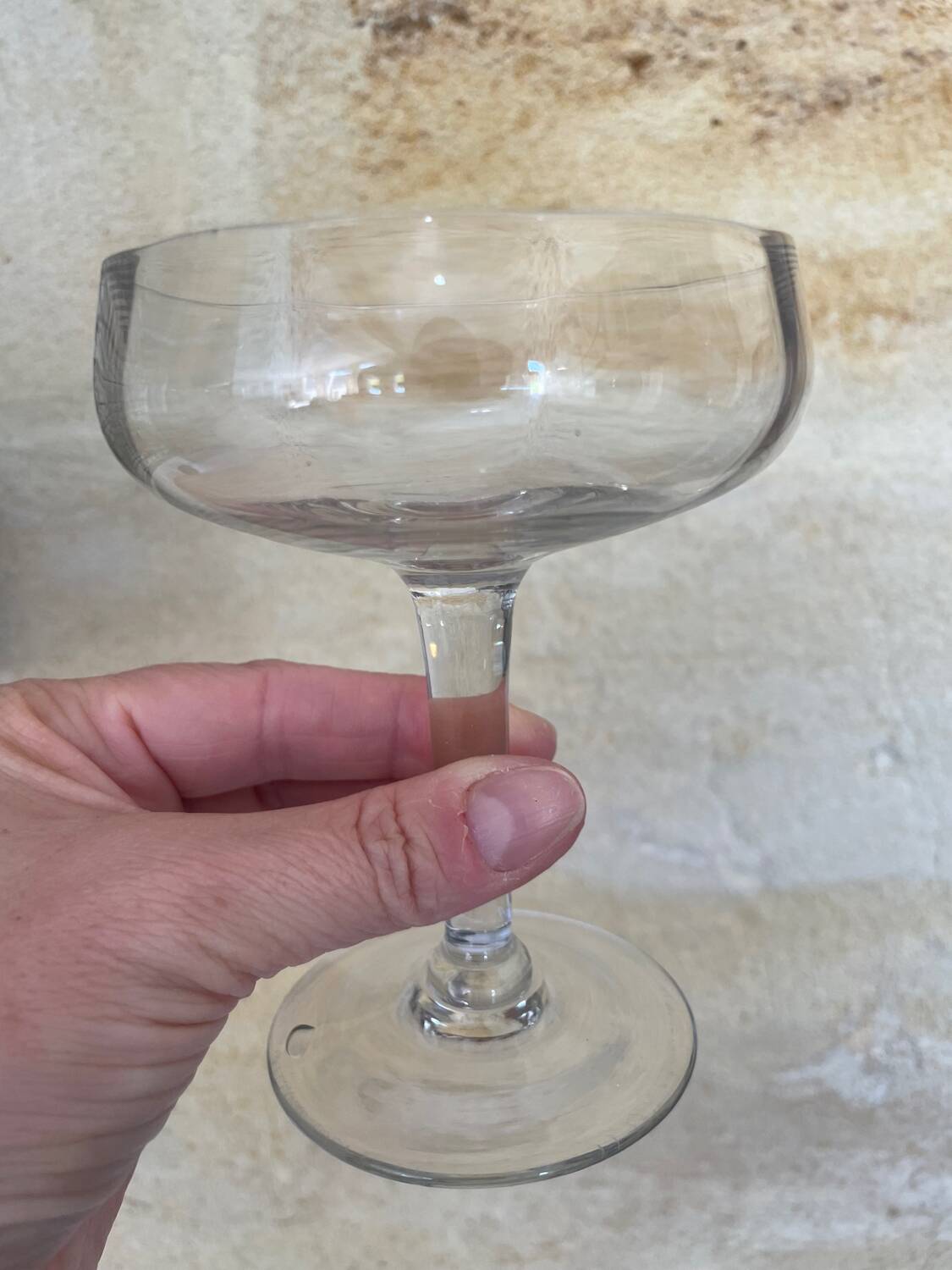 2 champagne coupes, cocktail coupes