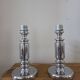 Pair of vintage chrome lamp bases