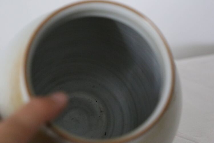 Vase en céramique fait main, vernissé, marron, vintage