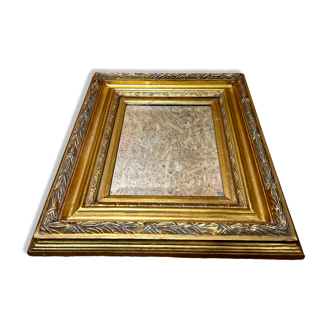 Old mirror gilded wooden gilded frame, beveled ice, classic chic style