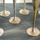 6 Vintage Silver-Plated Brass Champagne Flutes