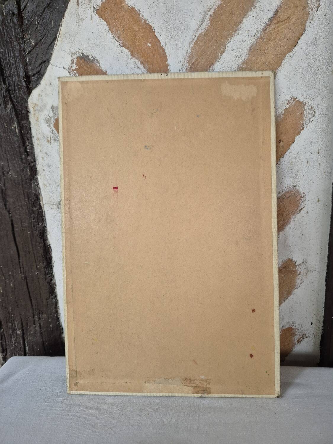 Old oil painting, old house