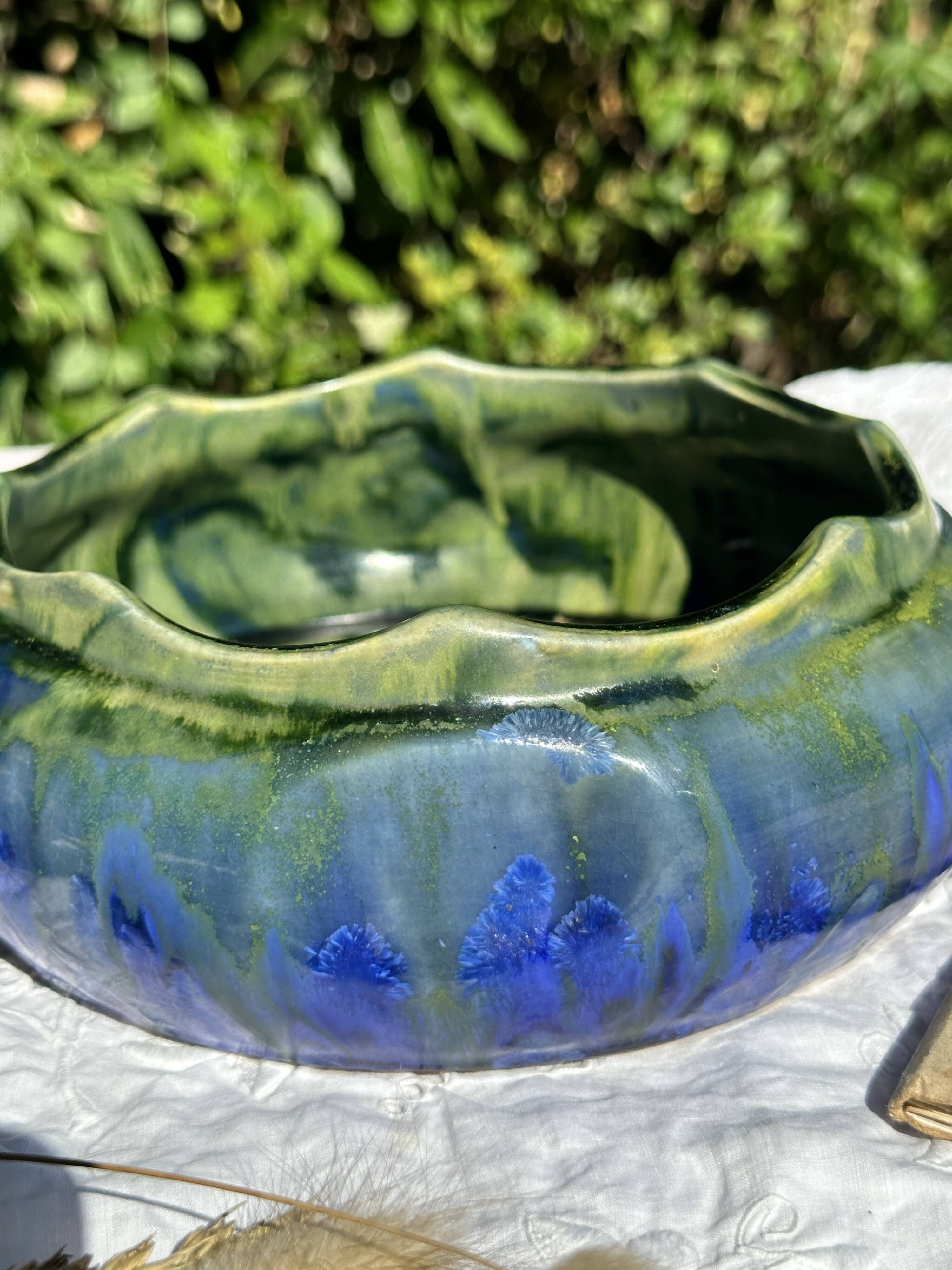 Gilbert metenier signed ceramic bowl // french art deco