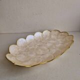 Large vintage mother-of-pearl and brass dish